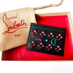 New Christian Louboutin Spiked Studded Cardholder